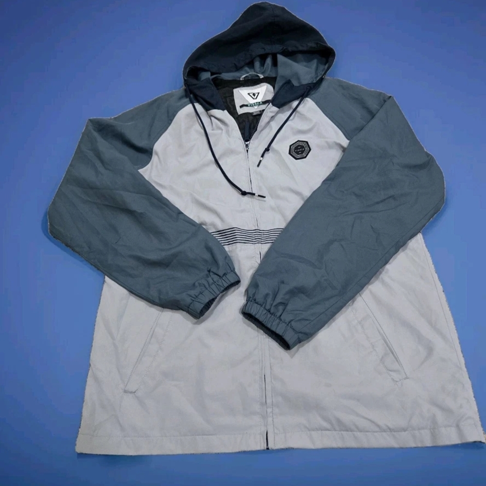 VISSLA Gray Windbreaker Jacket Lightweight Sporty Design
